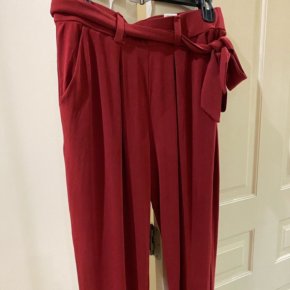 Mid Rise Paperbag Waist Knit Pant